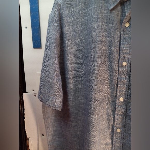 St. John’s Bay 30% Linen Classic Fit XXL Blue Business Casual Shirt Office Event - Picture 9 of 15
